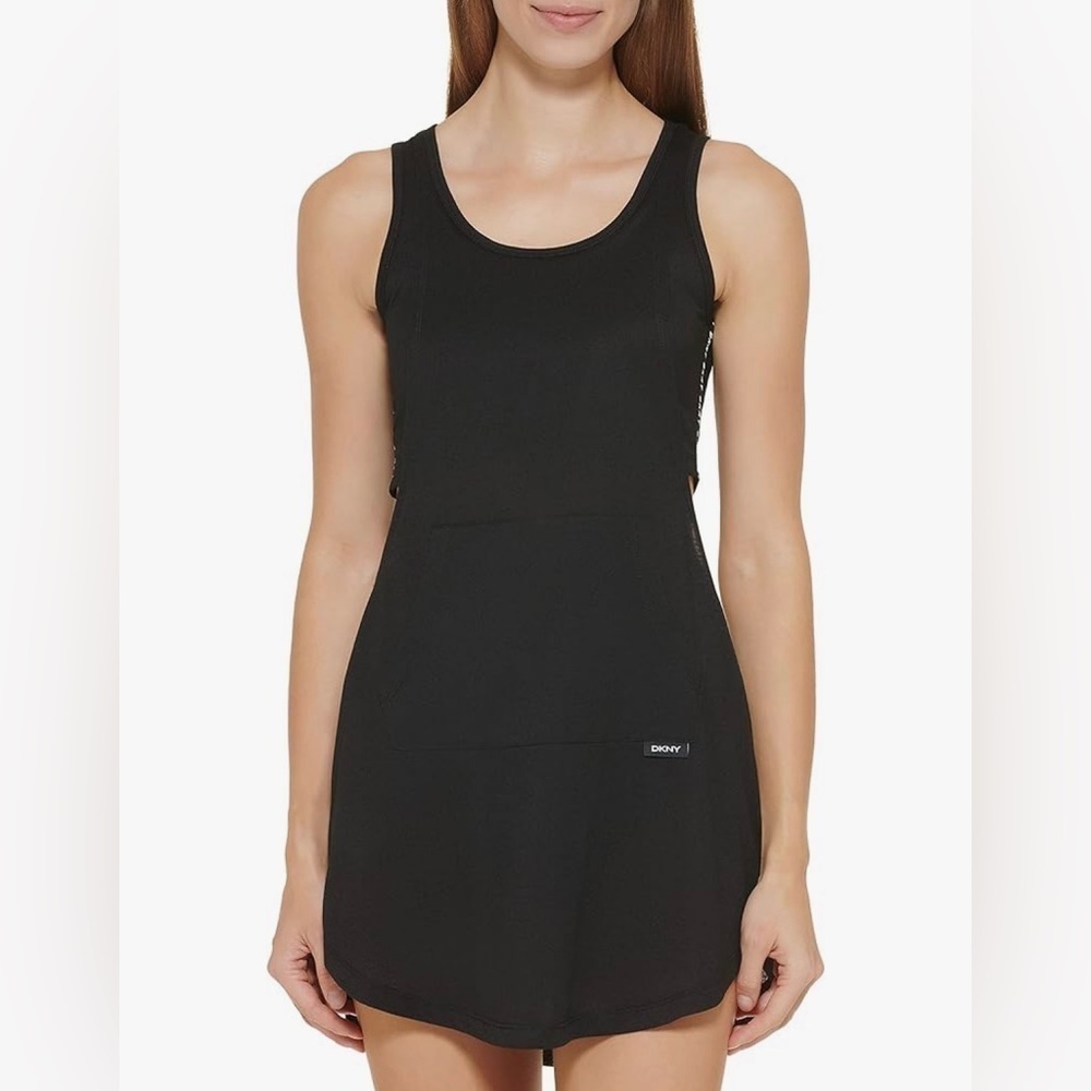 NWT DKNY Women's Draped Overlay Cover up Dress